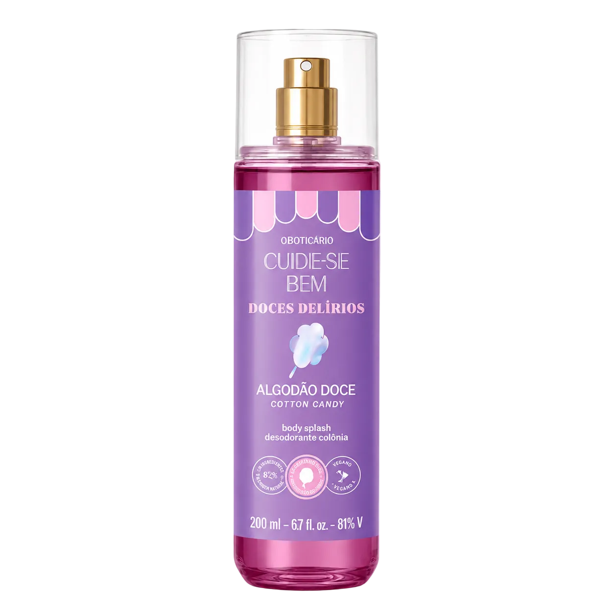 Cuide-se Bem Doces Delírios Algodão Doce, Body Splash 200 ml