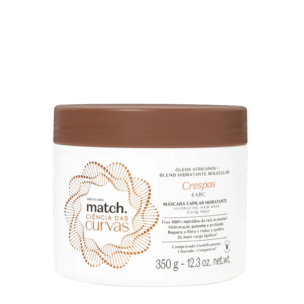 Match Máscara Capilar Hidratante Crespos (4ABC) Ciência das Curvas 350g