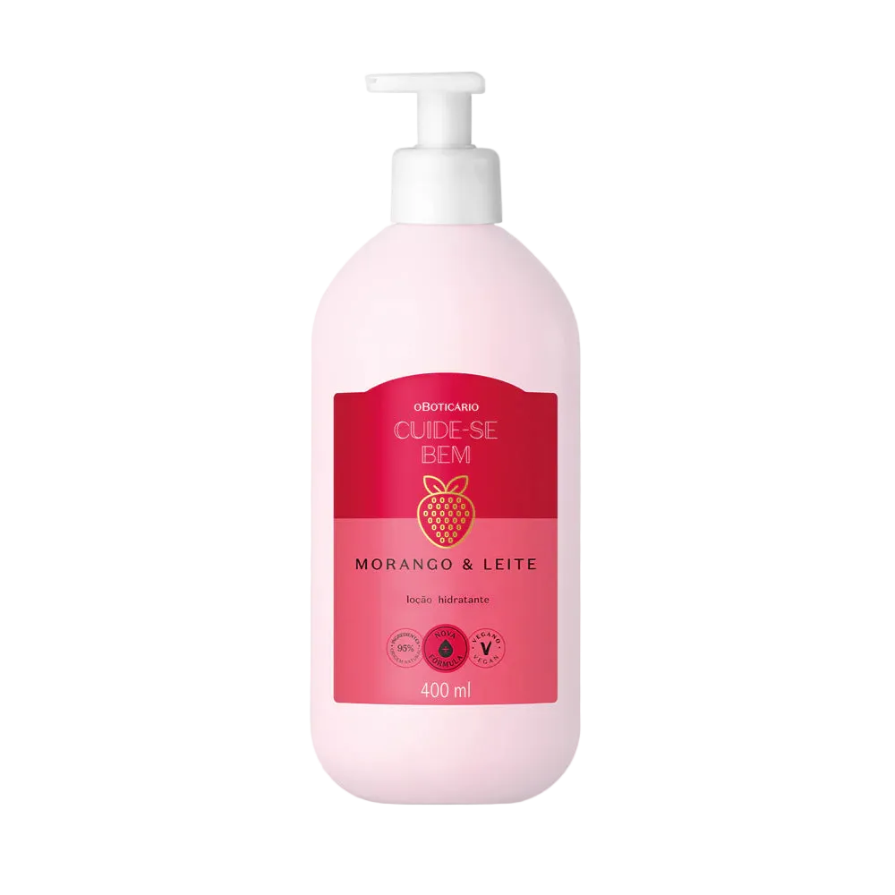 Cuide-se Bem Loção Hidratante Corporal Morango & Leite 400ml