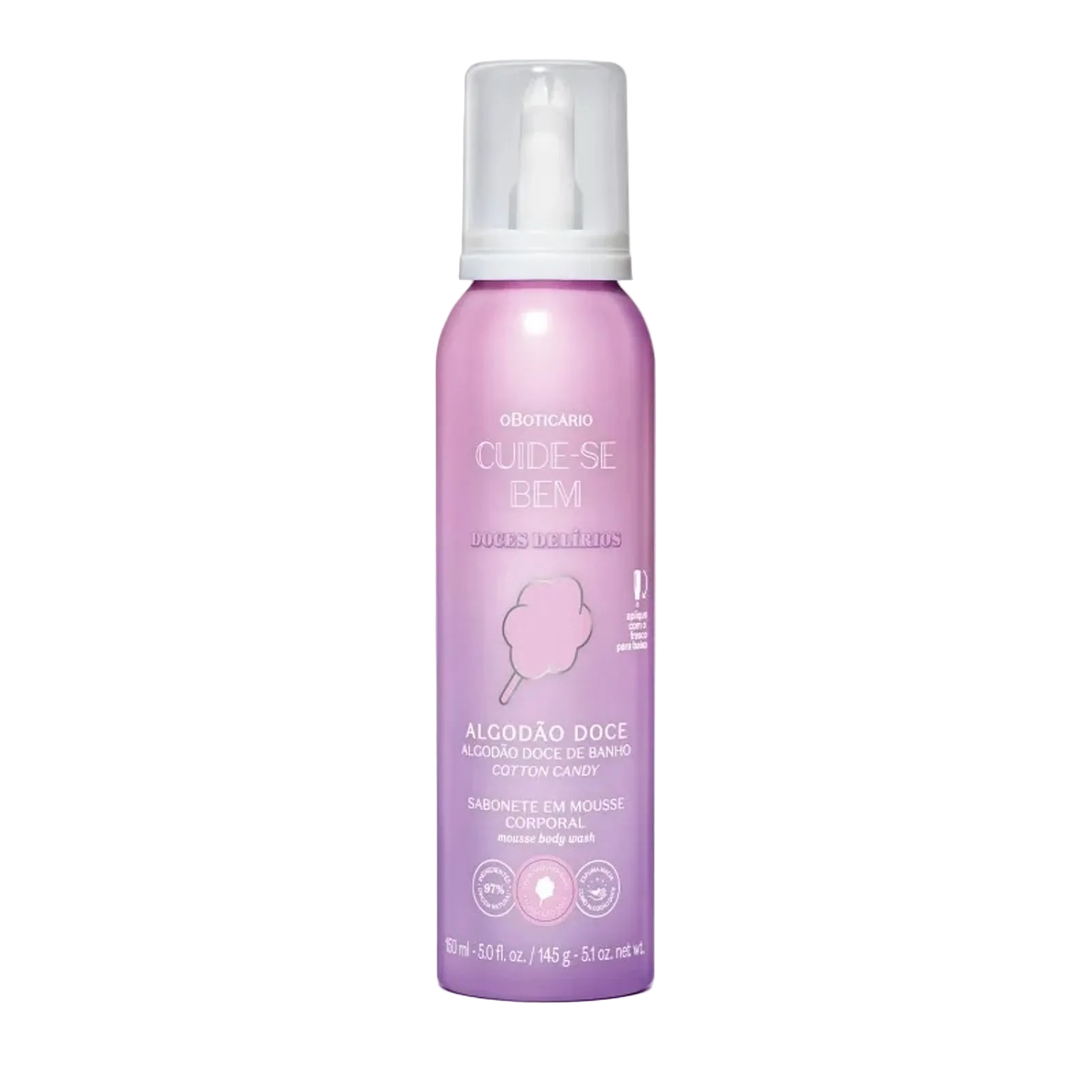 Sabonete Em Mousse Corporal Cuide-se Bem Doces Delírios Algodão Doce 150ml