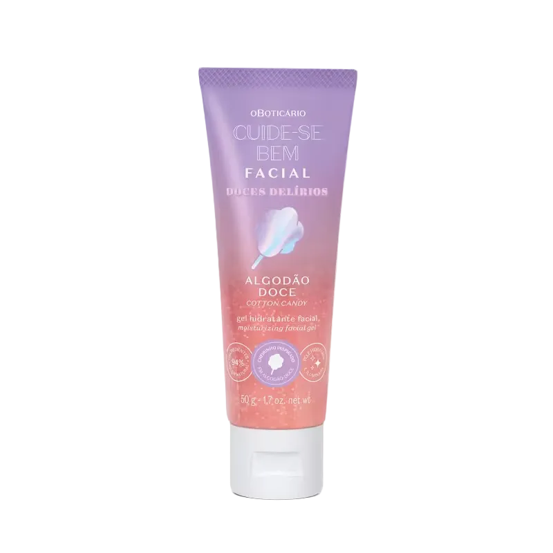 Gel Hidratante Facial Doces Delírios Algodão Doce 50g