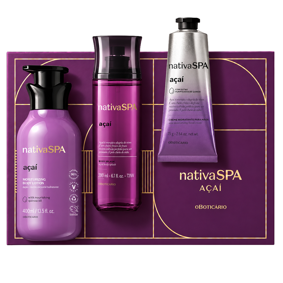 Nativa SPA Açaí (loção + body splash + creme de mãos)